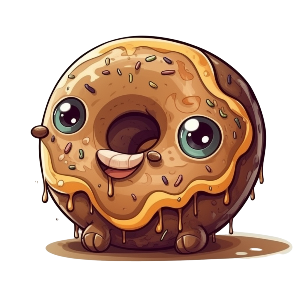 Cartoon Donut AI Generative png