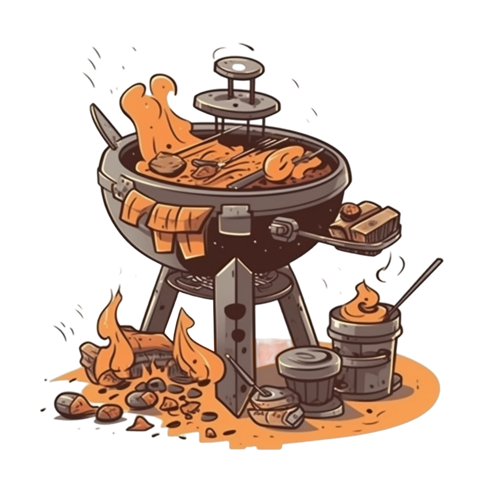 bbq cartoon aesthetic png