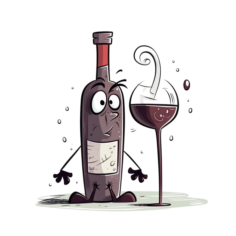 Cartoon Wine AI Generative png