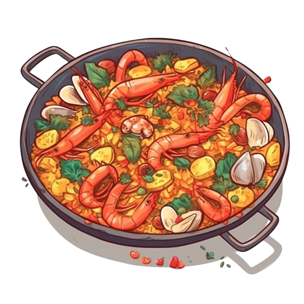 desenho animado paella ai generativo png