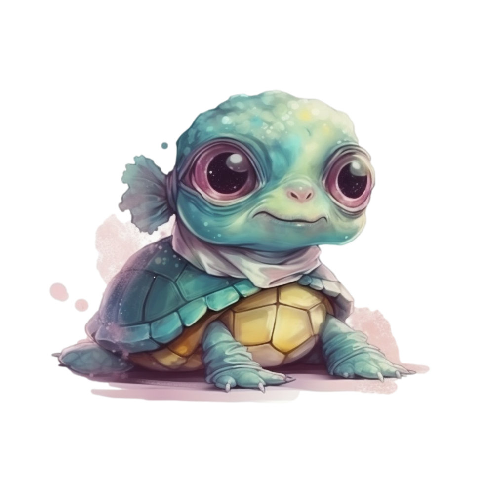 Watercolor Baby Turtle png