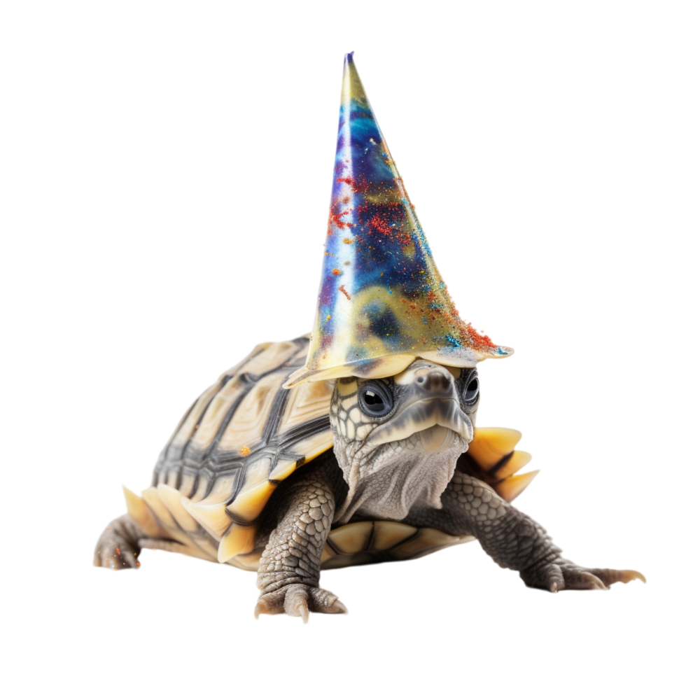 Magical Party turtle AI Generative png