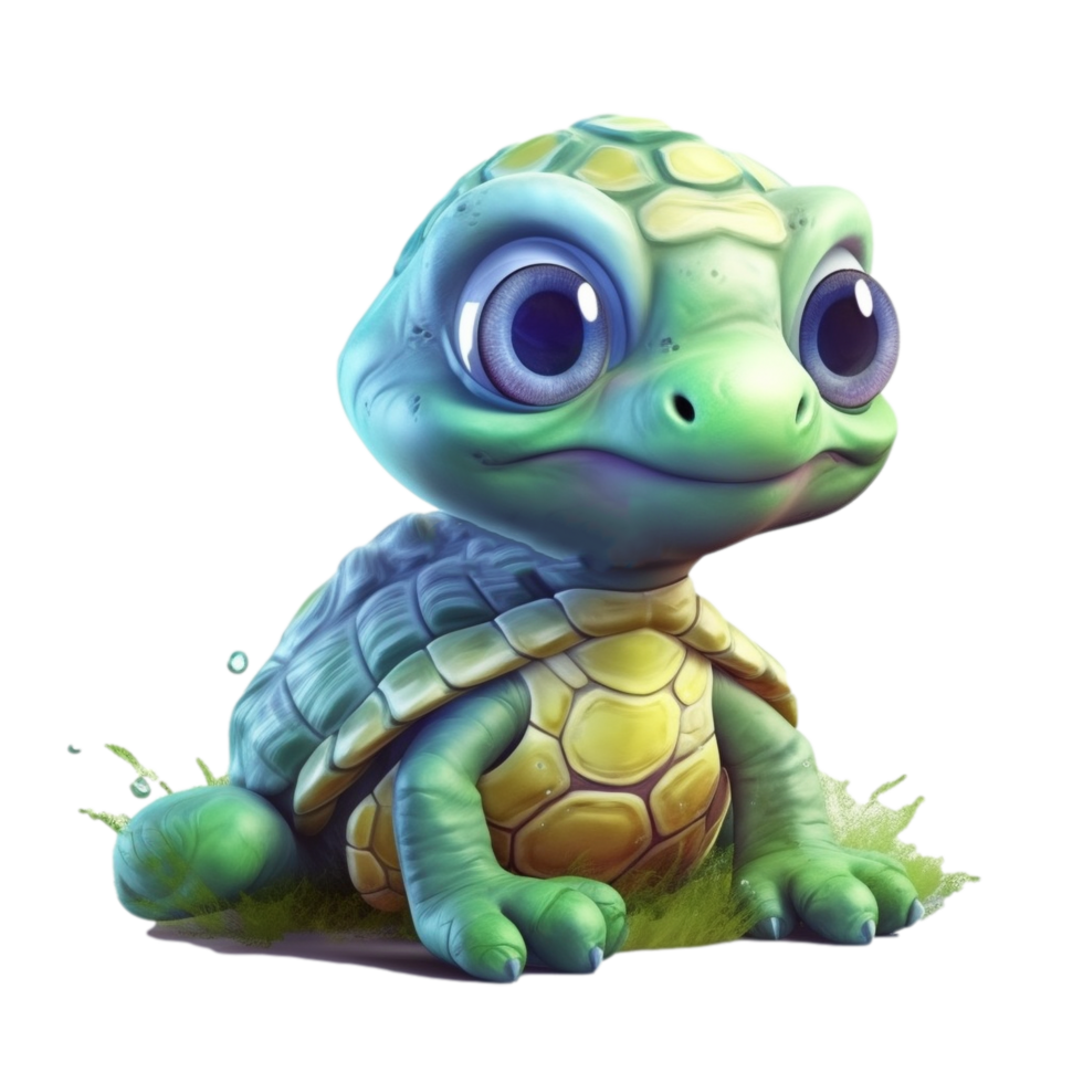 aquarelle bébé tortue ai génératif png