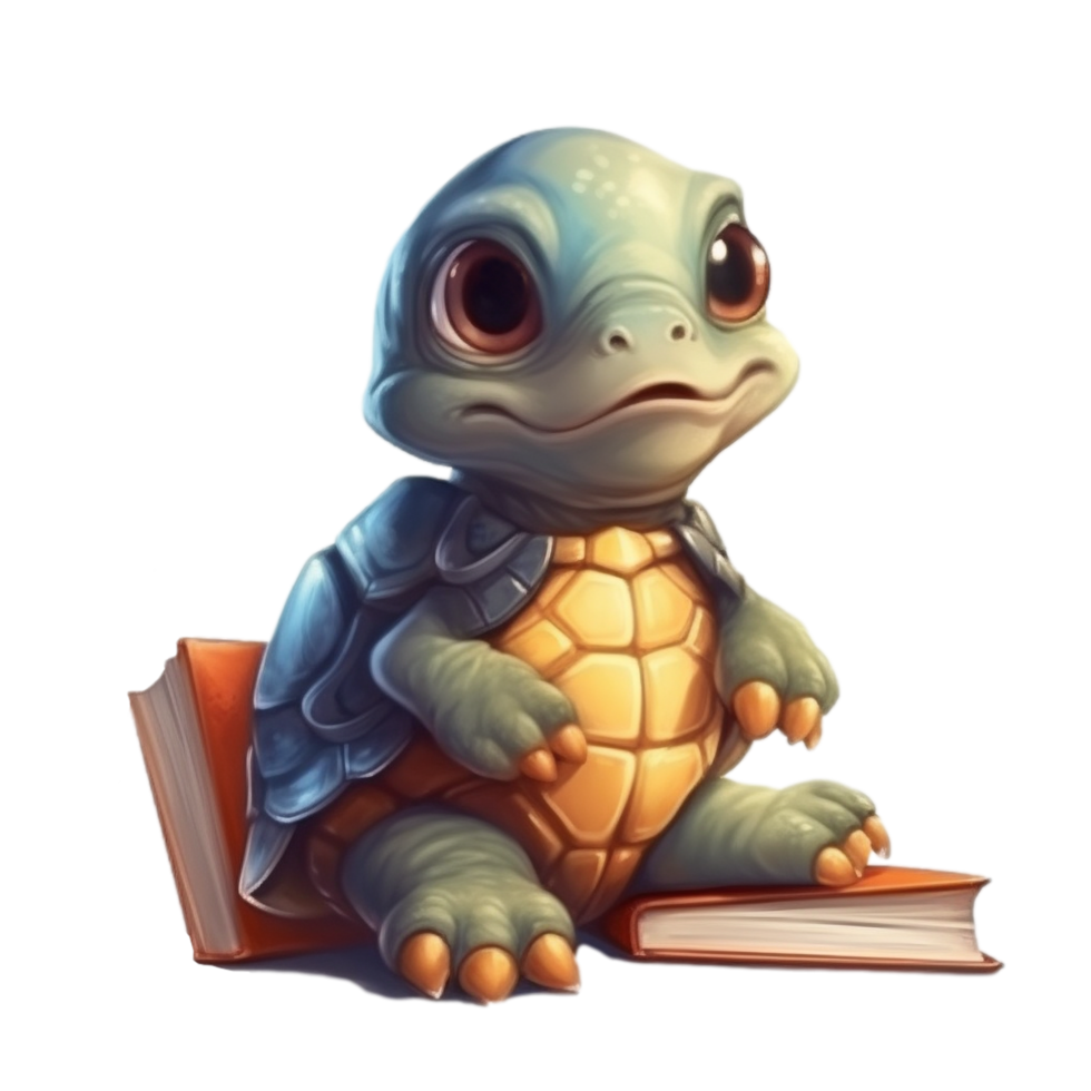 School Baby Turtle AI Generative png