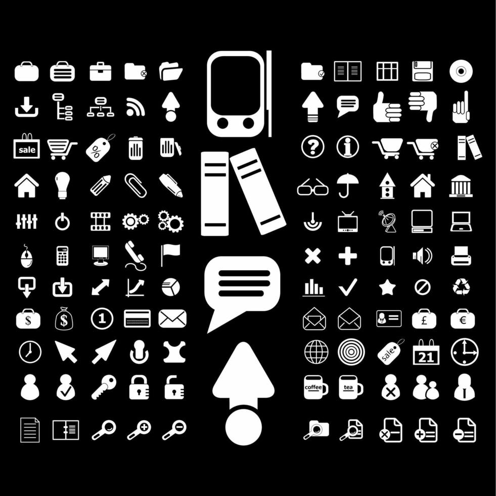 Collection of icon designs on the theme of technology, finance, holiday, arrows, communication, symbols. vector