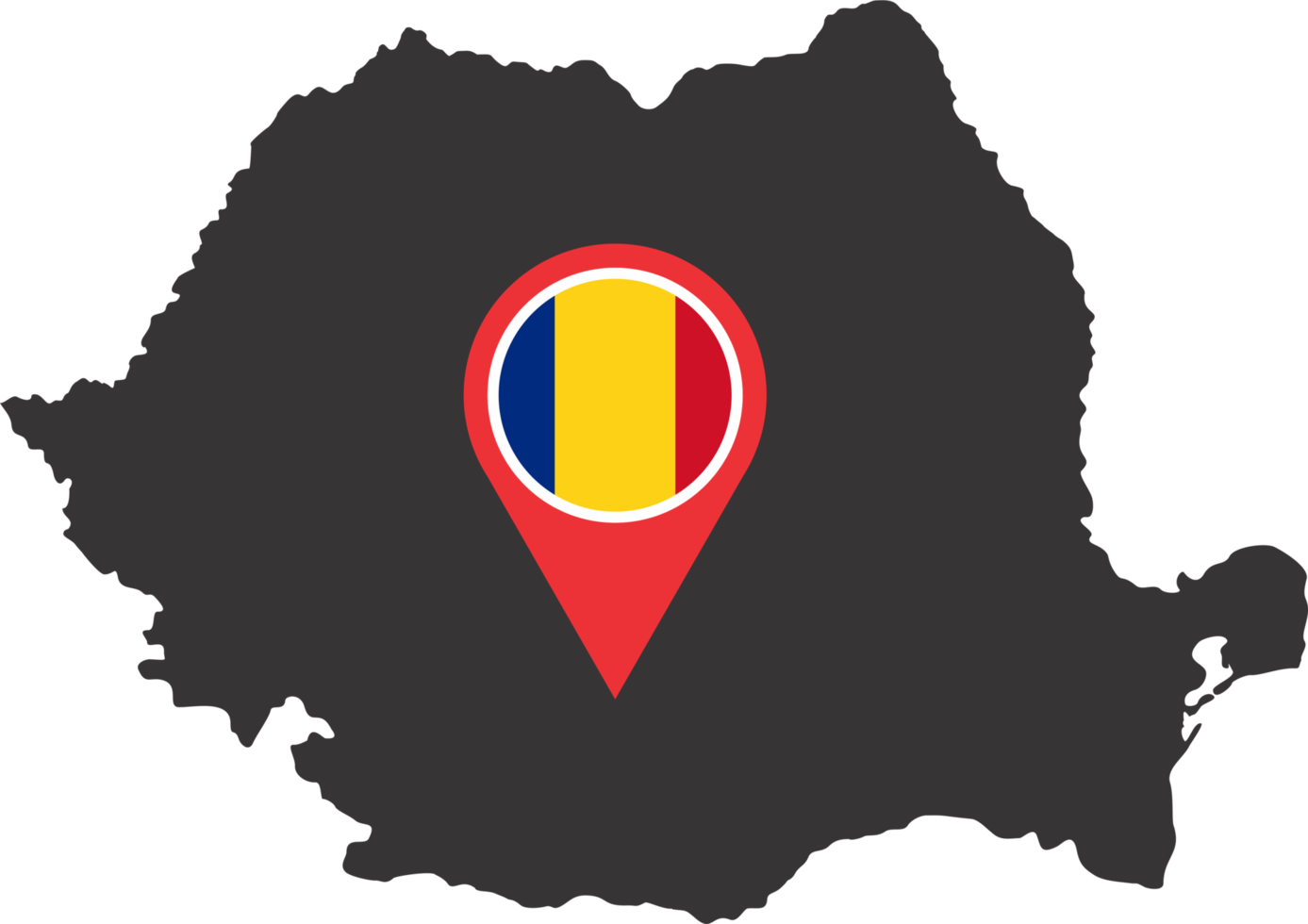 Romania pin map location png