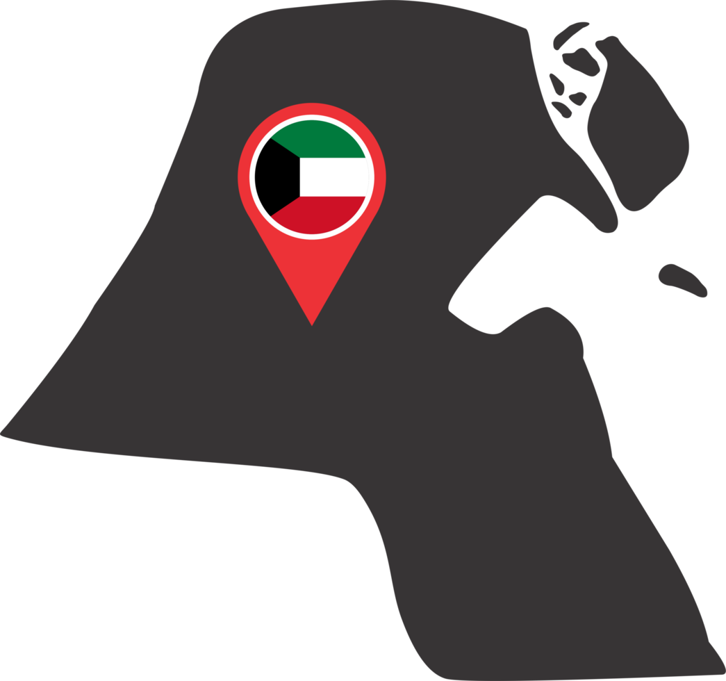 Kuwait pin map location png