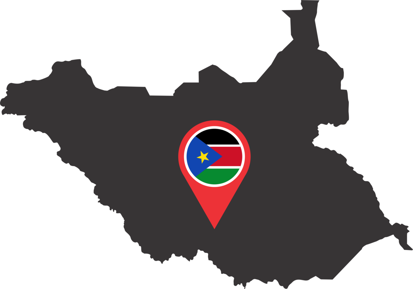 South Sudan pin map location png