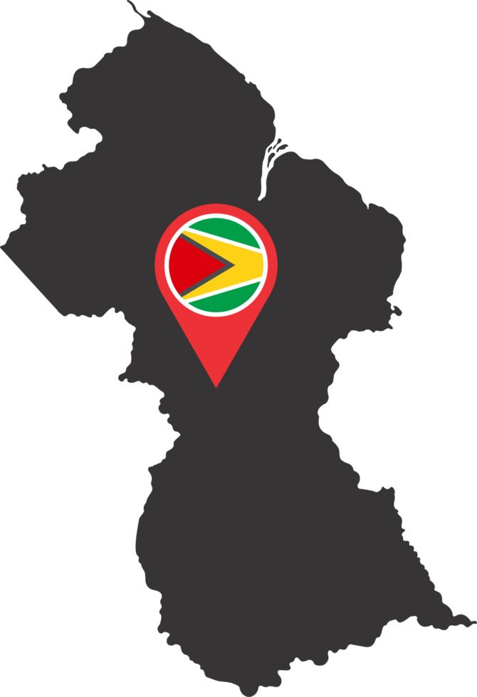 Guyana pin map location png