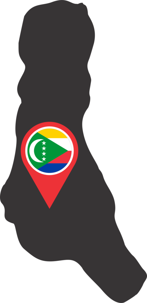 Comoros pin map location png