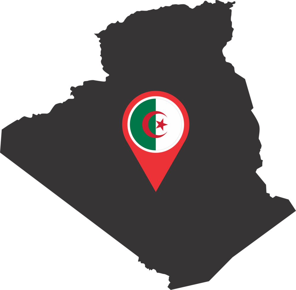 Algeria pin map location png