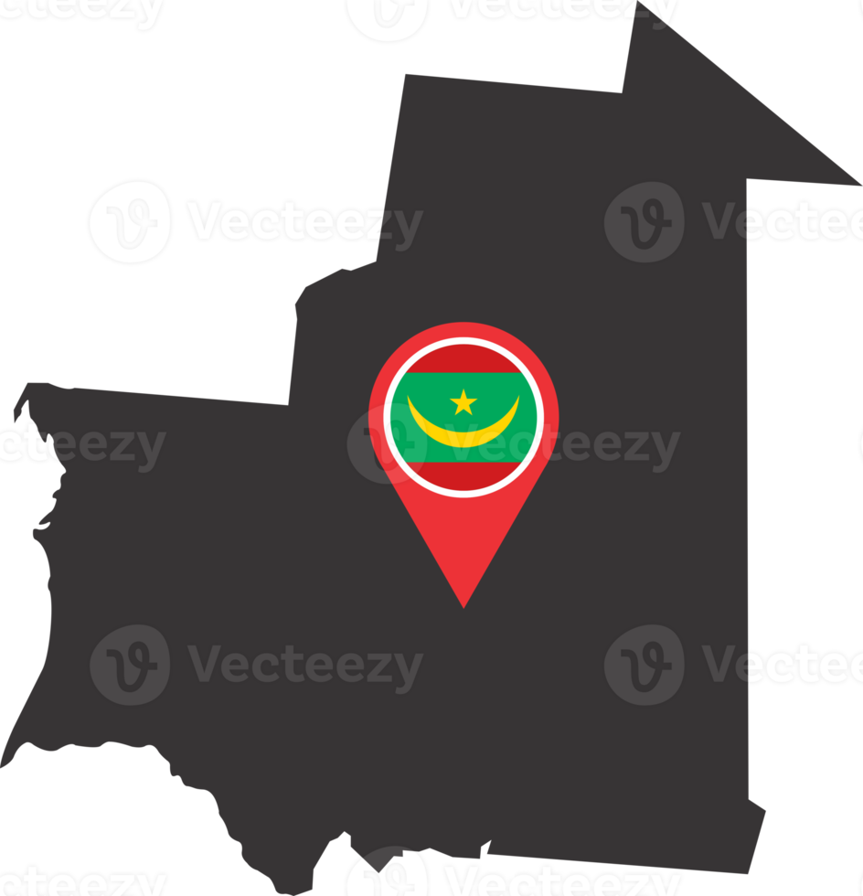 Mauritania alfiler mapa ubicación png