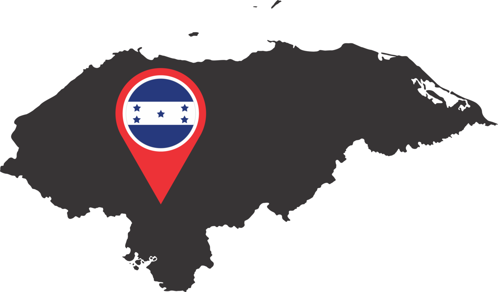 Honduras pin map location png
