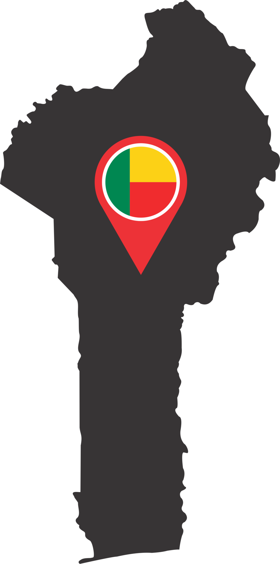 Benin pin map location 23215742 PNG