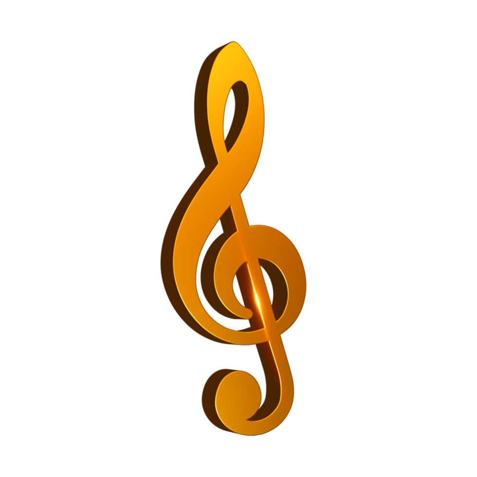 3D Gold Texture music note png