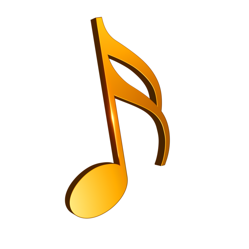 3D Gold Texture music note png