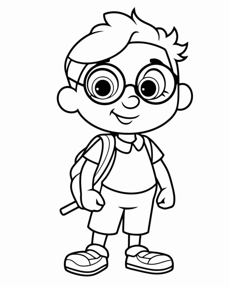 school boy coloring vector