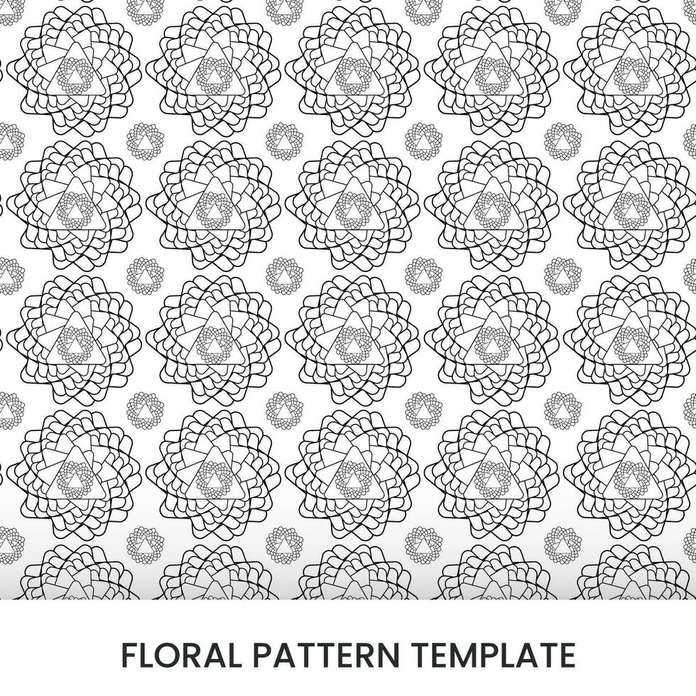 Vector floral pattern template design with abstract line forming