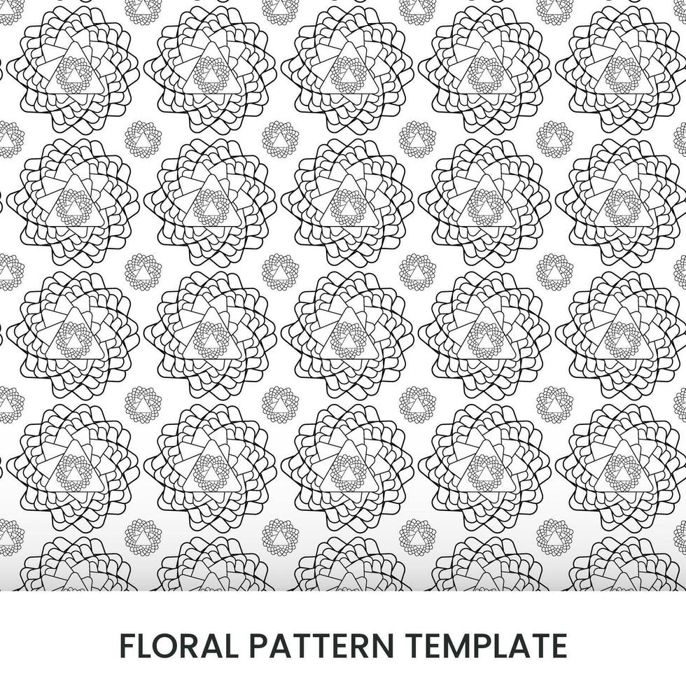 Vector floral pattern template design with abstract line forming