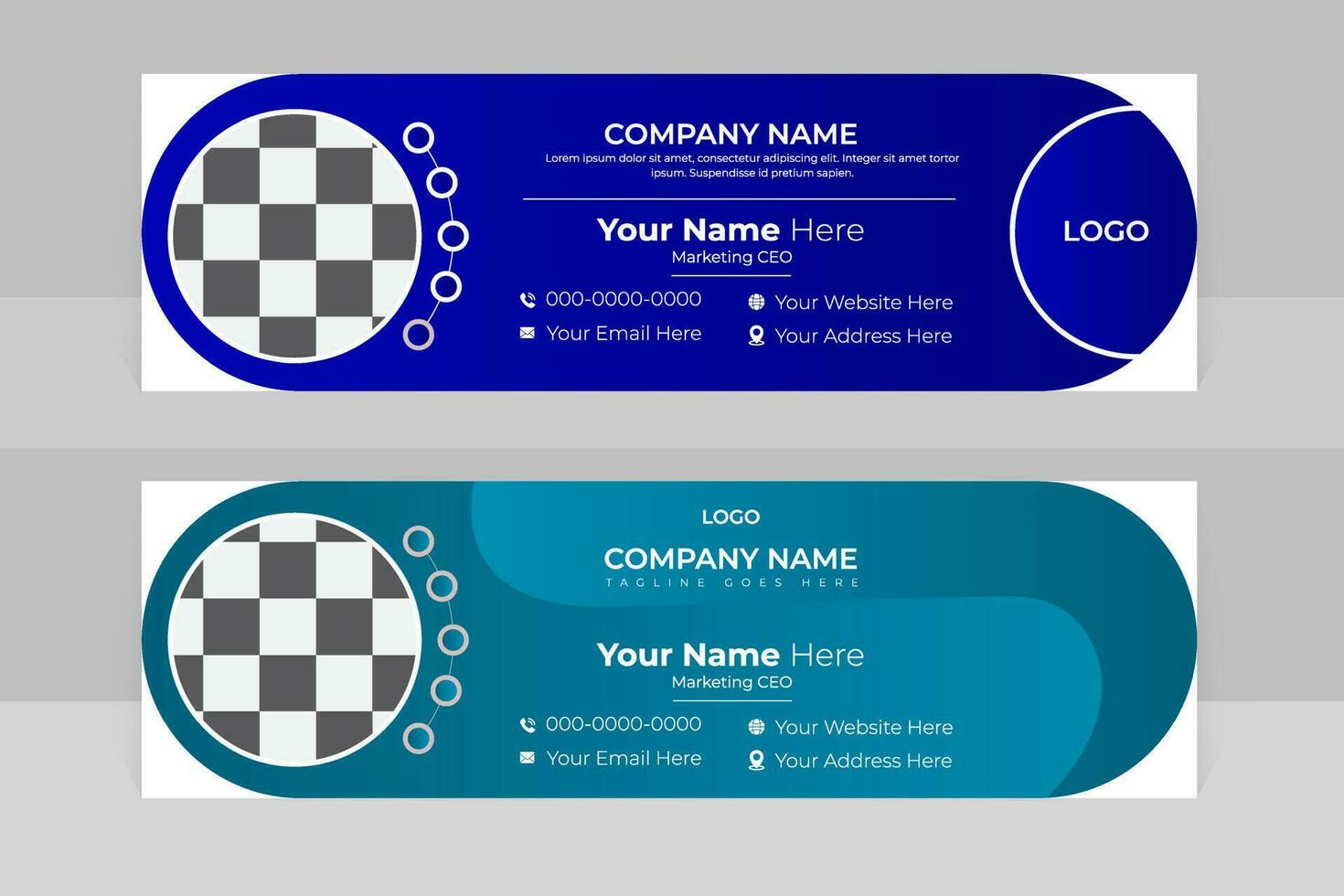 set of vector social media cover design or abstract email signature template