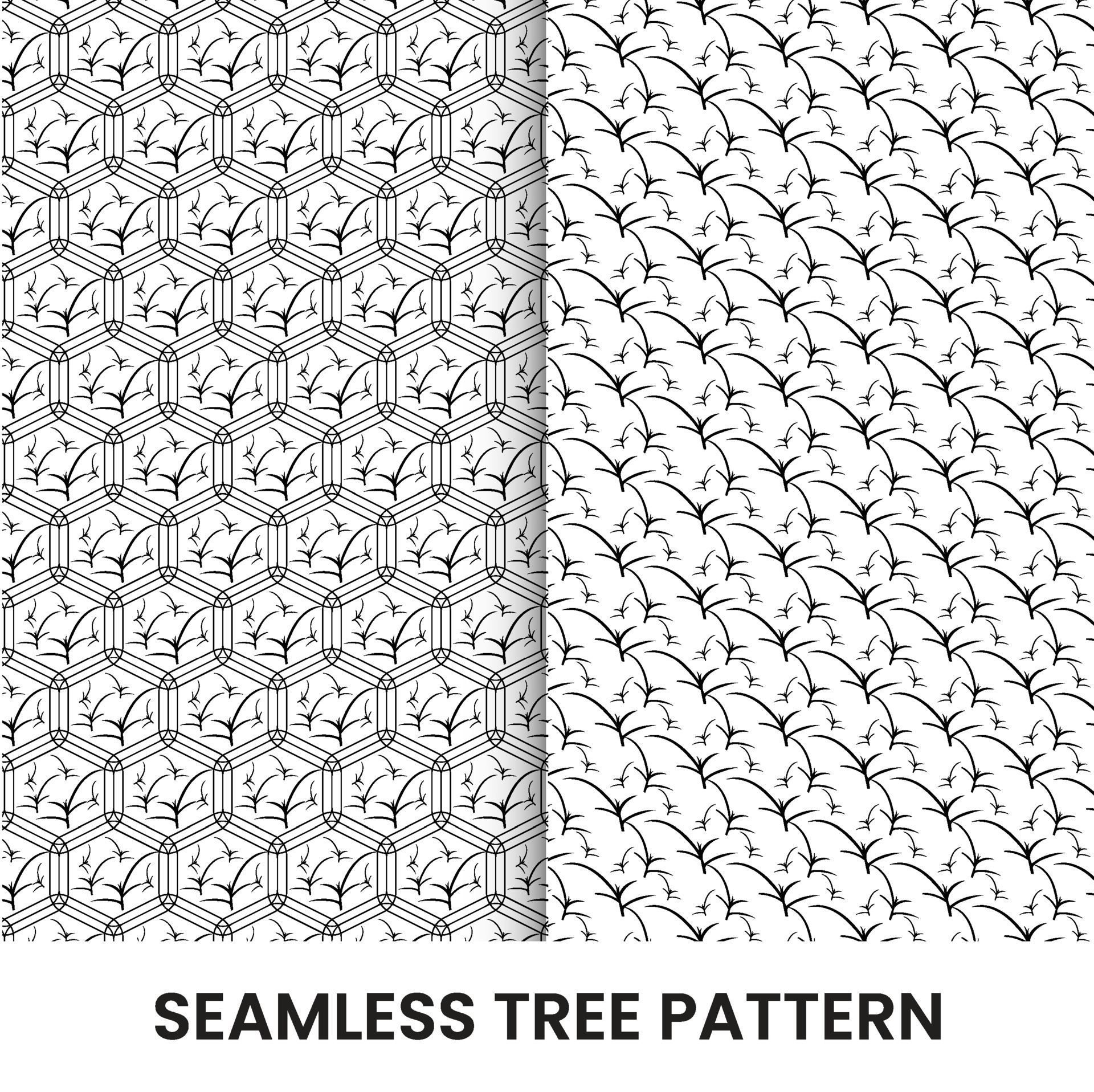 seamless hand drawn tree pattern template design 23216713 Vector Art at ...