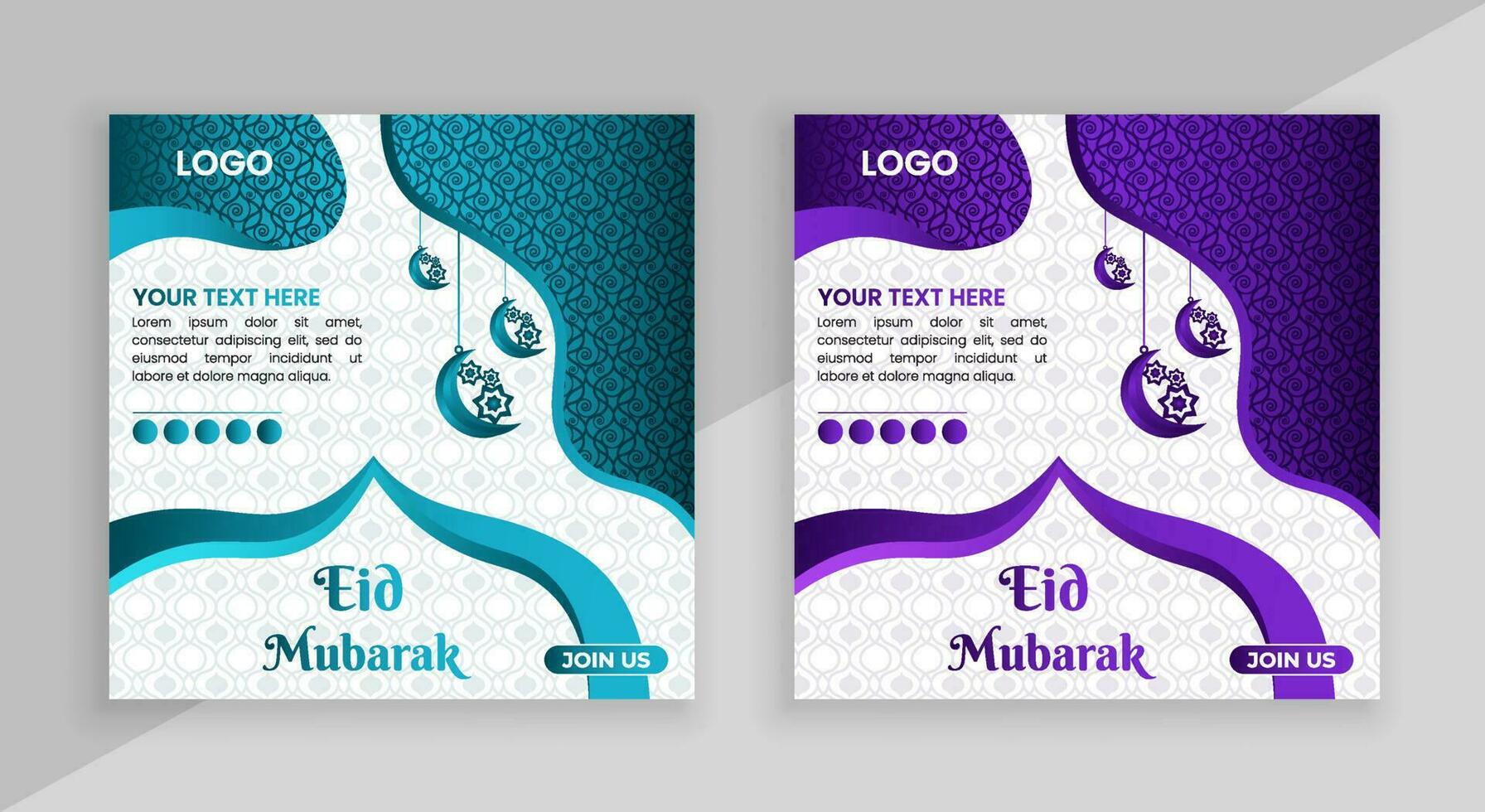 Abstract Eid social media post design vector