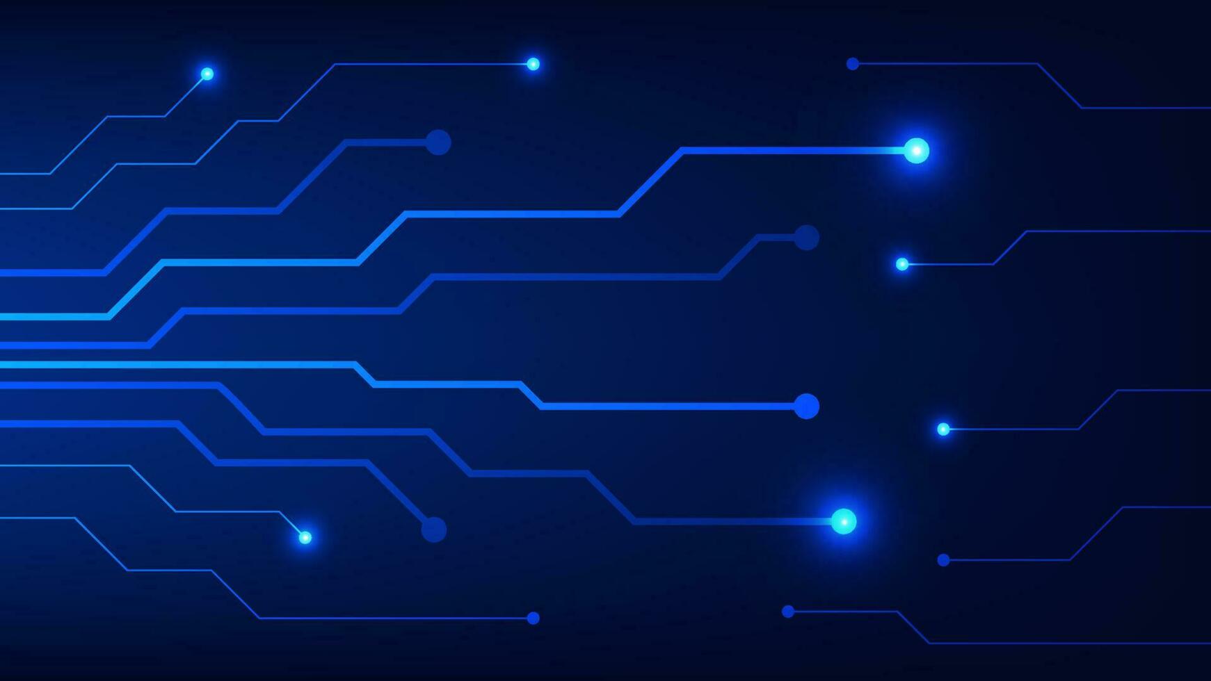 Hi tech digital circuit board. AI pad and electrical lines connected on blue lighting background. futuristic technology design element concept vector