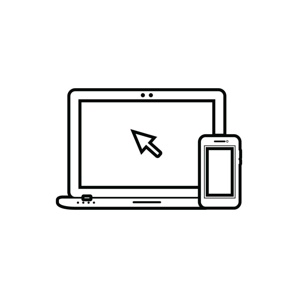 Digital Device line icon. Flat style vector EPS.