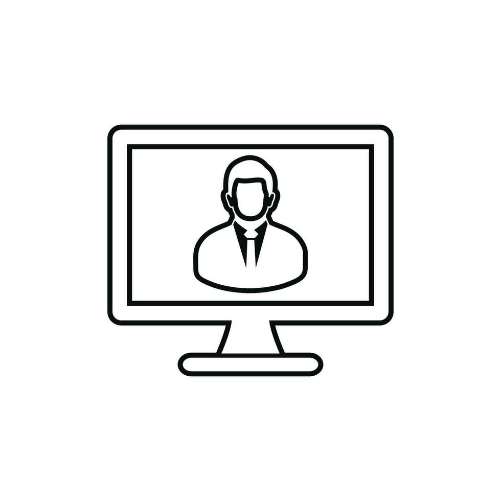 Online Business help line icon. Flat style vector EPS.