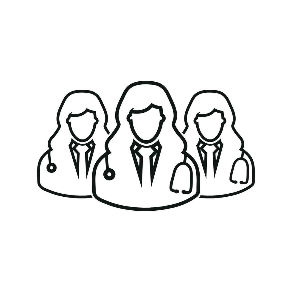 Medical Team line icon. Vector EPS.