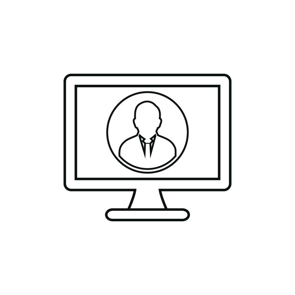 Online Business help line icon. Flat style vector EPS.