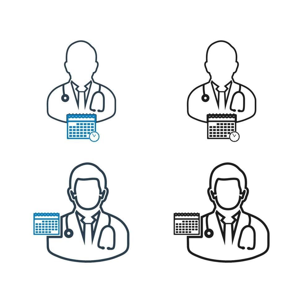 Doctor Appointment Icon set. Flat style vector EPS.