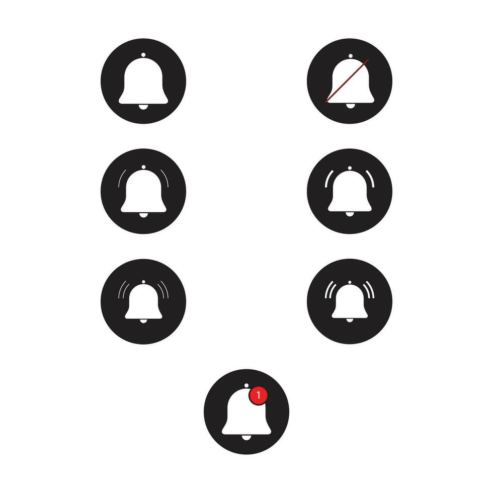 Simple Set of Bell Icon. Single Bell Icon.  Notification Icon. Bell Icon with circle. vector