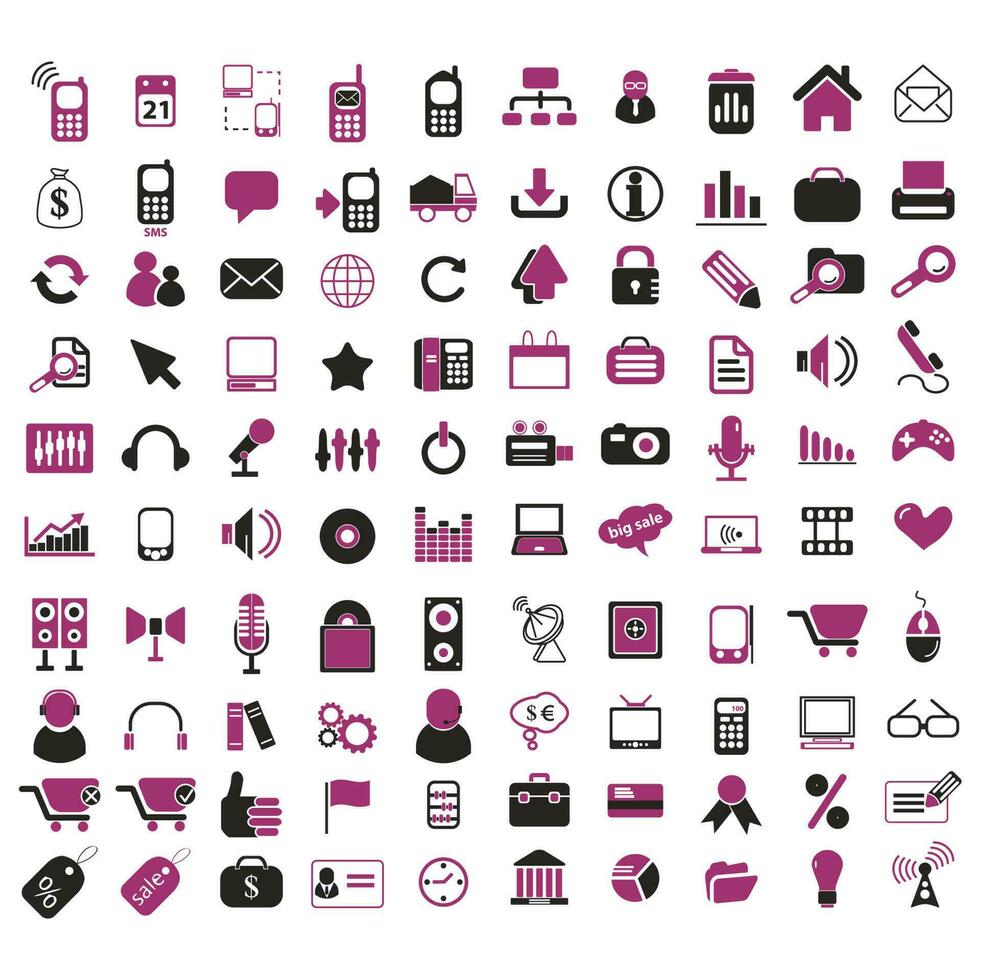 Collection of icon designs on the theme of technology, finance, holiday, arrows, communication, symbols. vector