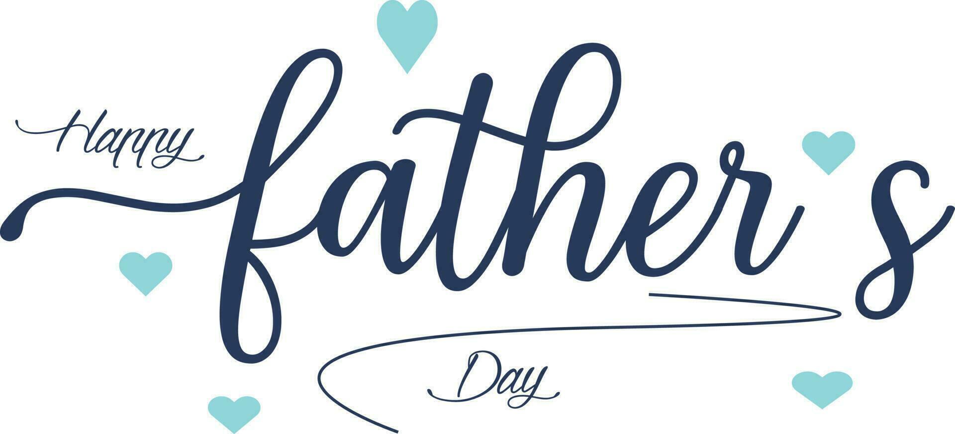 Happy Fathers Day banner, greeting with hand written lettering vector