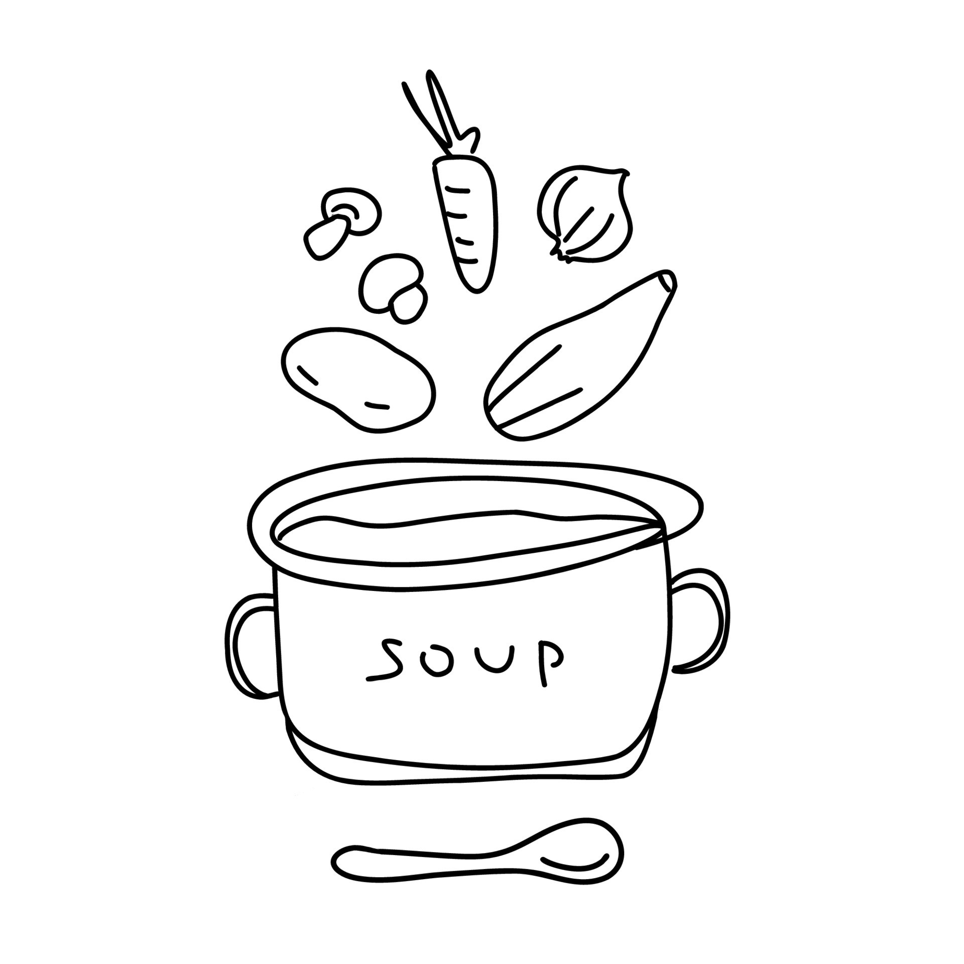 Pot of hot soup. Stock Vector by ©VisualGeneration 129610362