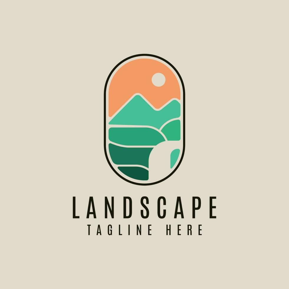 paisaje al aire libre vector logo Clásico ilustración diseño Insignia