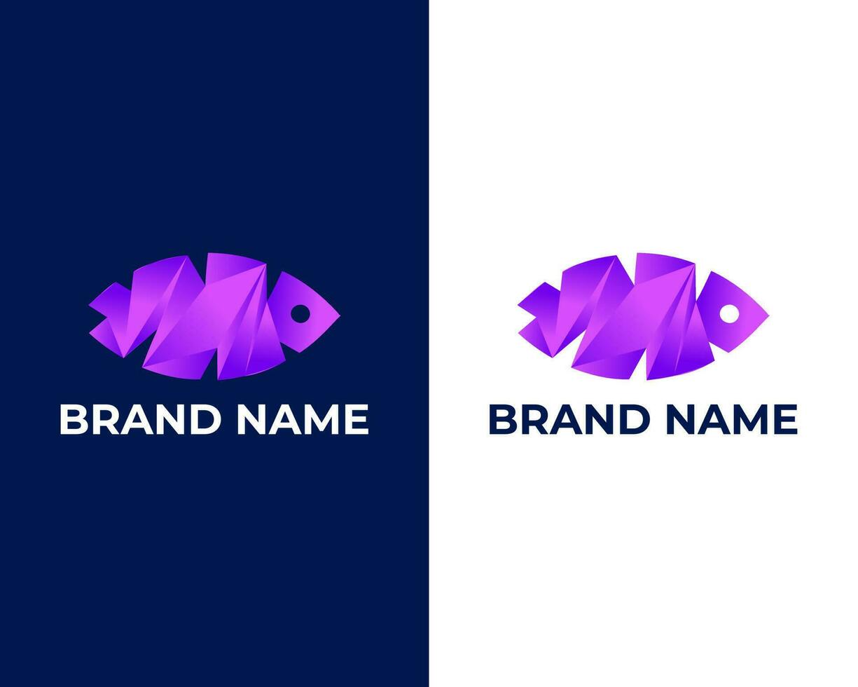 Abstract Modern Colorful fish shape logo design template vector
