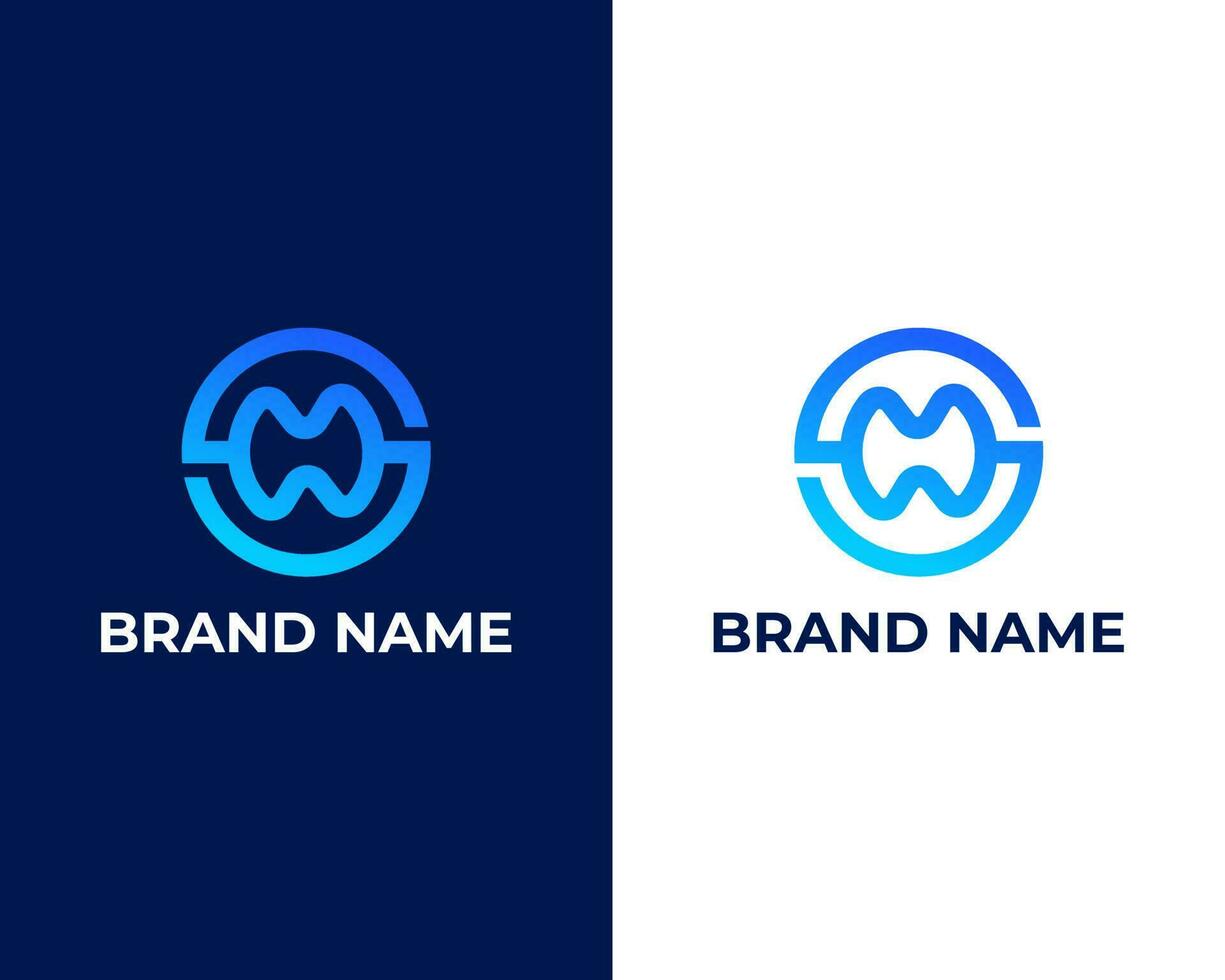 Circle with letter SM modern business logo design template vector