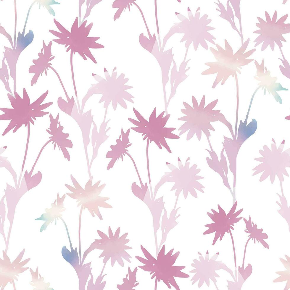 seamless pastel wildflowers pattern background for fashion fabric vector