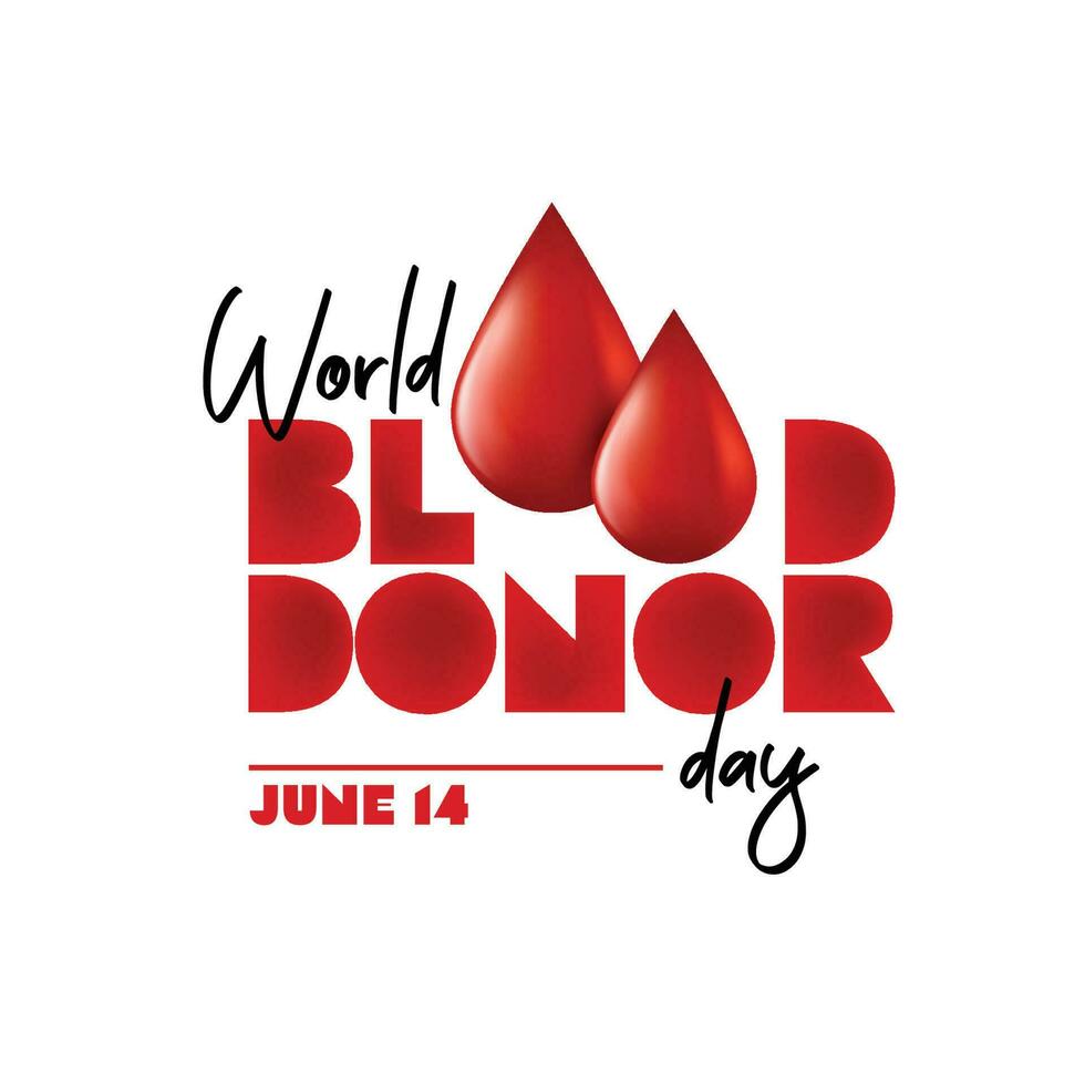 Vector illustration of World blood donor day June 14. Donate a blood save a life.