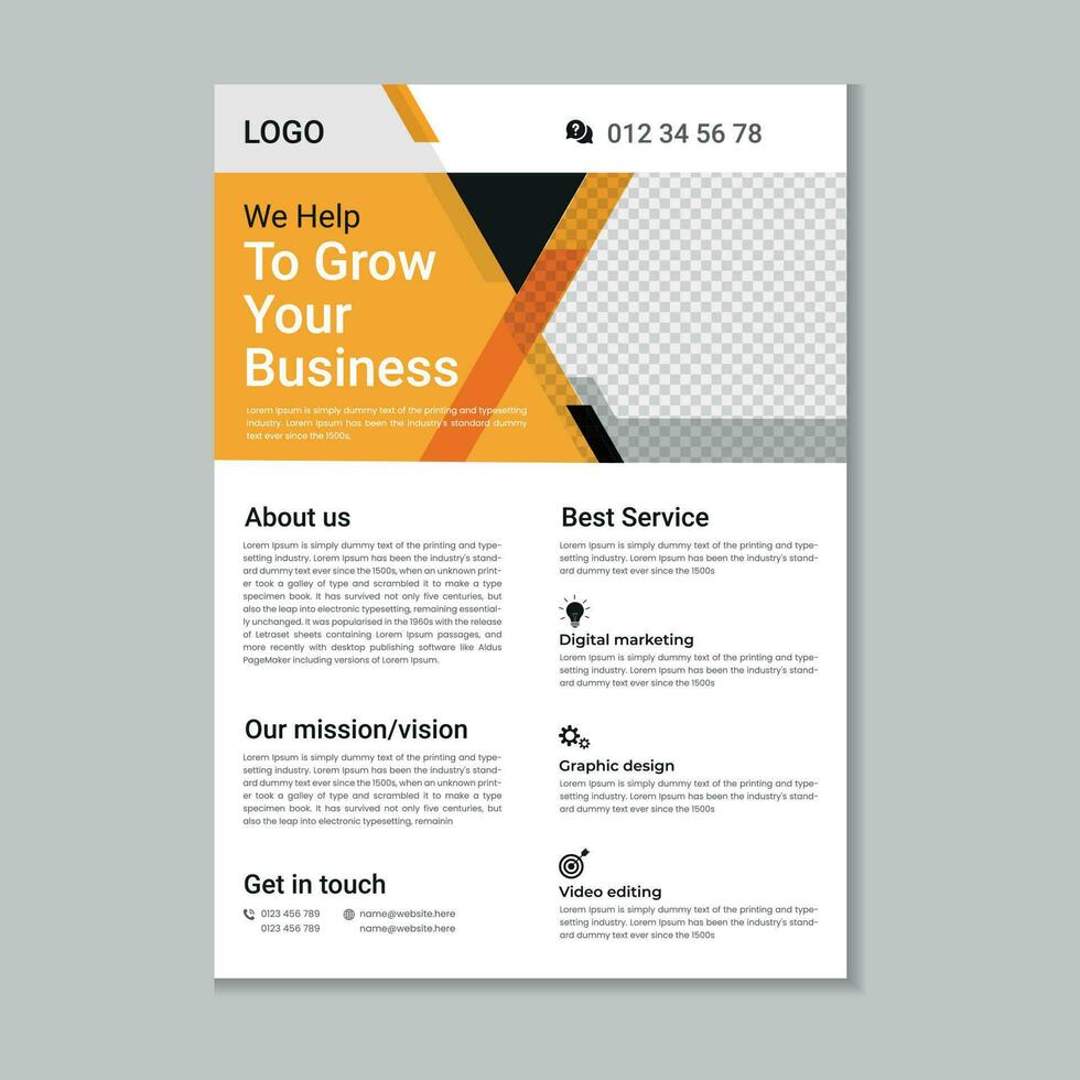 Corporate business flyer layout, Flyer cover design, Annual report, Corporate presentation, Digital marketing layout, Digital marketing flyer, Business brochure template design with mockup vector