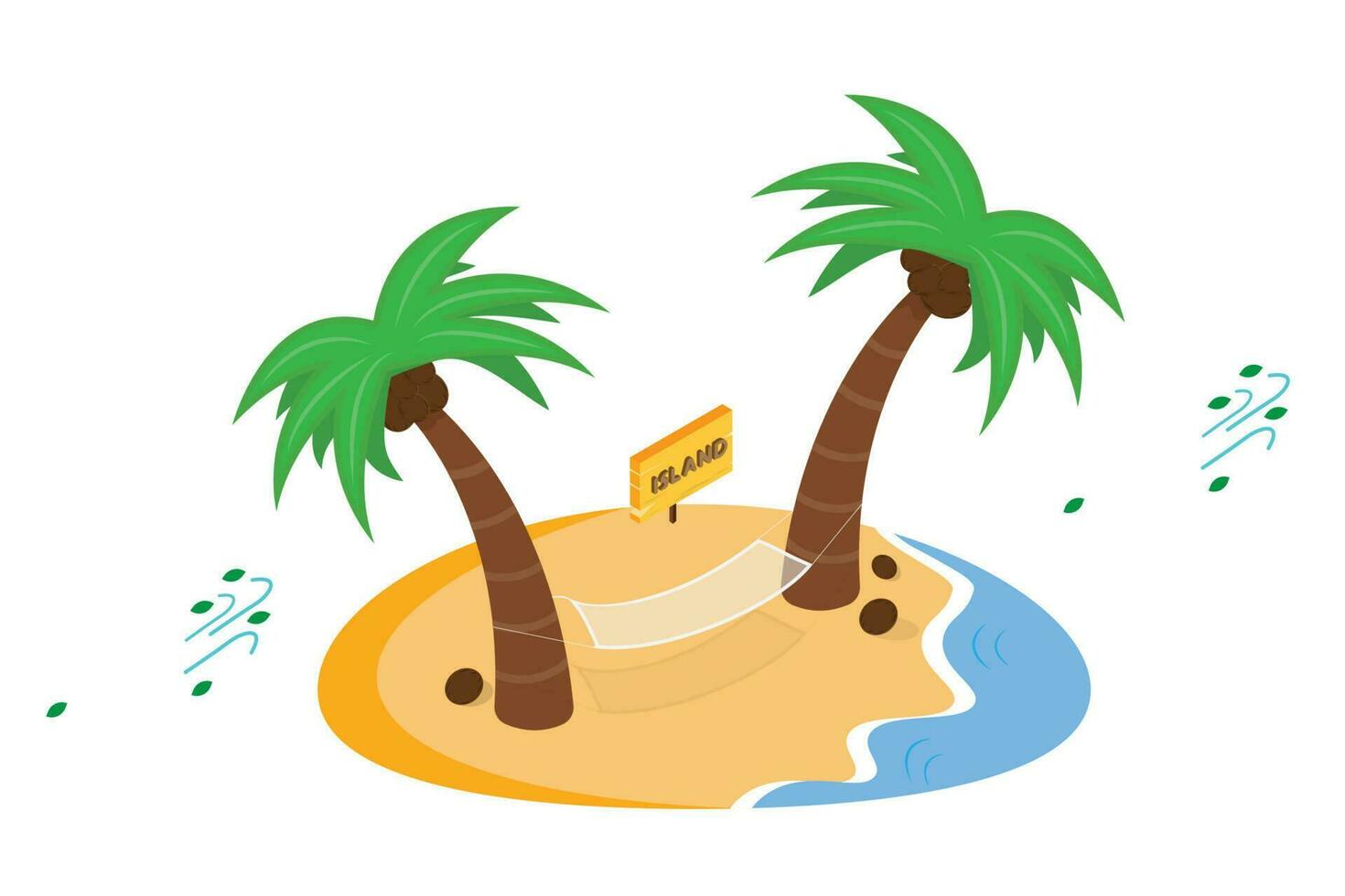 Isometric Island Tree Concept Vector