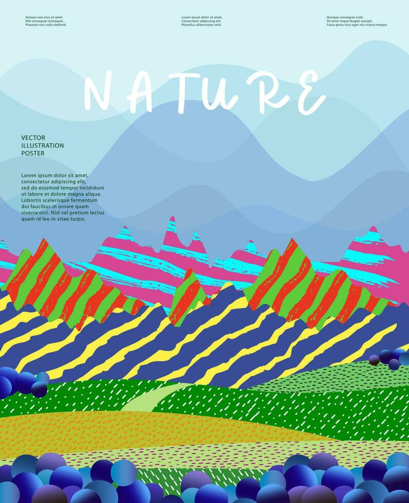 Nature and landscape, contemporary artistic poster. vector