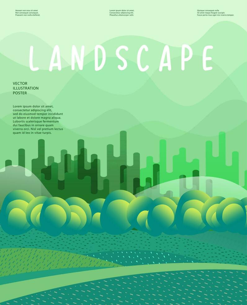 Nature and landscape, contemporary artistic poster. vector