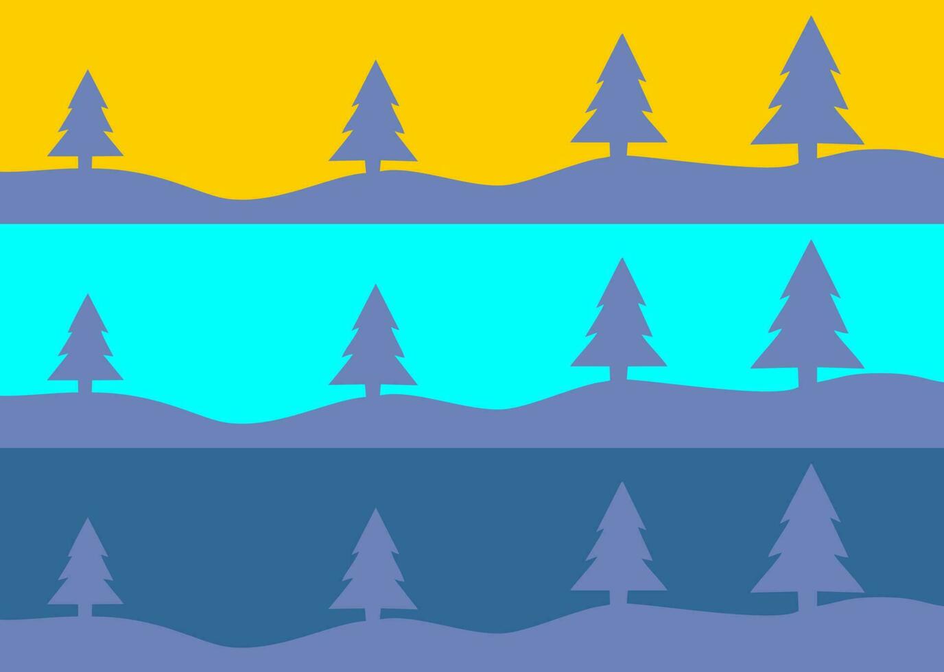 ILLUSTRATION OF PINE TREES WITH VARIOUS COLORS vector