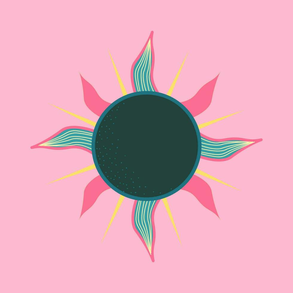 eclipse in boho style colorful vector