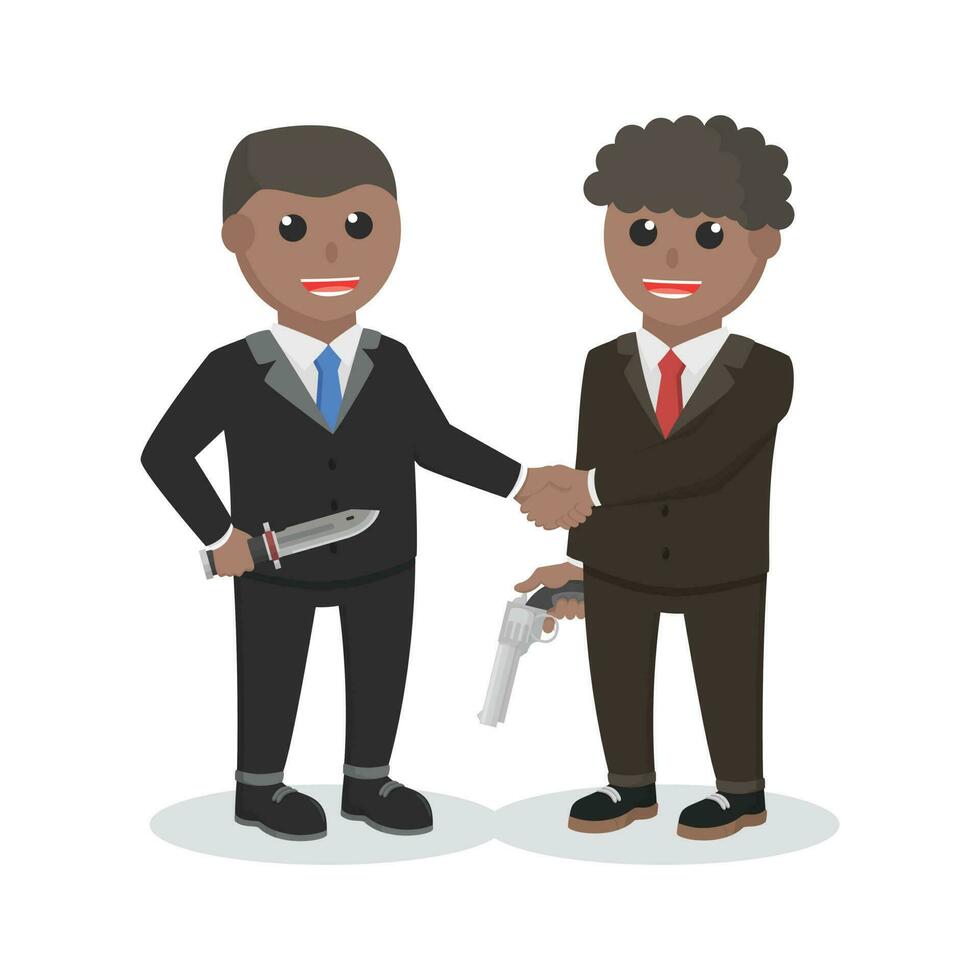 businessman african cooperation with distrust design character on white background vector