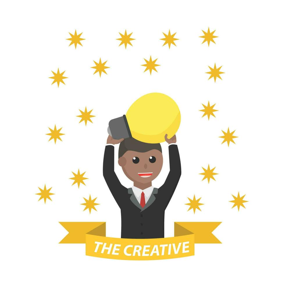 businessman african the creative design character on white background vector