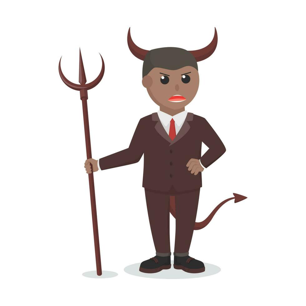 businessman african demon red entrepreneur design character on white background vector